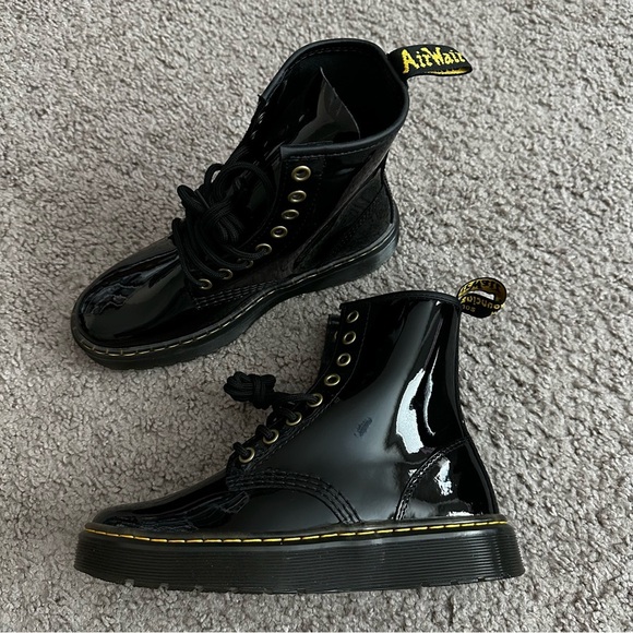 Dr. Martens Shoes Womens Size 5 Zavala Black Patent Leather Boots - Picture 5 of 10